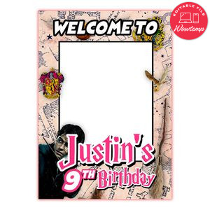 Harry Potter Photo Booth Props Customizable Template Instant Download