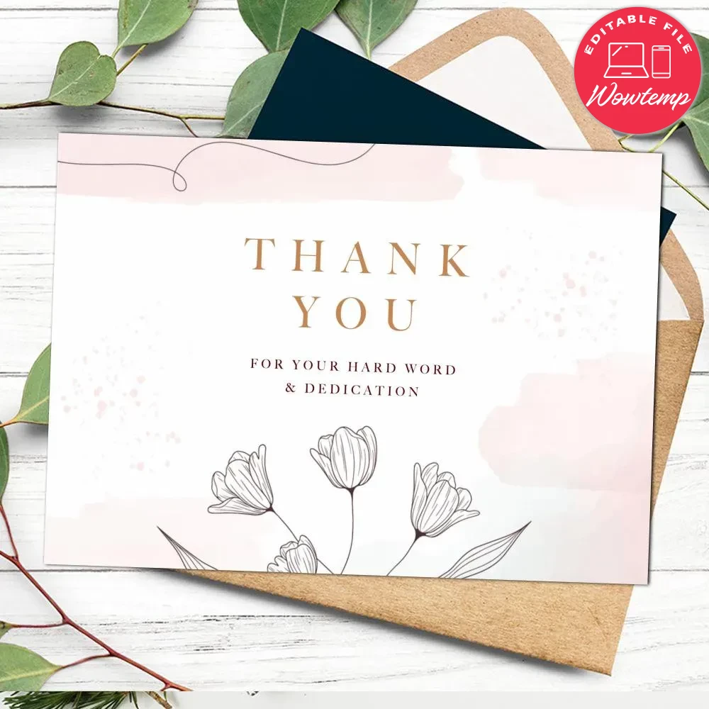 Appreciation card Customizable template DIY | Wowtemp