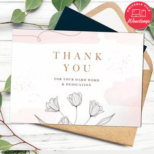 Appreciation card Customizable template instant download