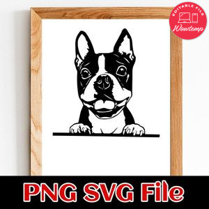 Boston Terrier PNG SVG file template