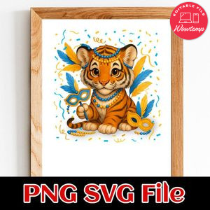 Mardi Gras Tiger Customer Request PNG file template