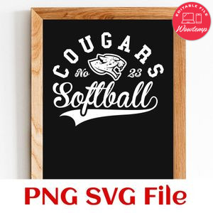 Cougars Softball Team SVG Customizable