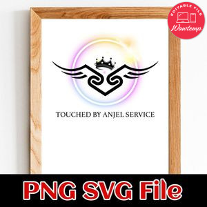 Touched By Anjel logo Customer Request PNG file template