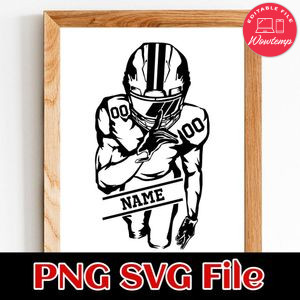 American football player Custom Name PNG design template
