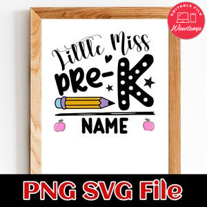 Little miss pre-k SVG PNG design template