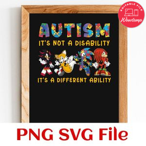 Autism sonic Customer Request PNG file template