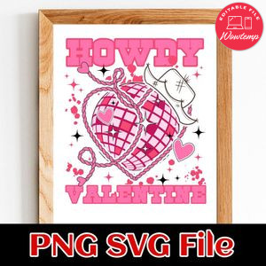 Howdy Valentine's Day PNG SVG file template