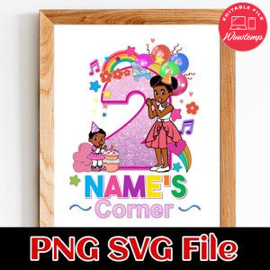 Gracie's corner Birthday 3 Customer Request PNG file template