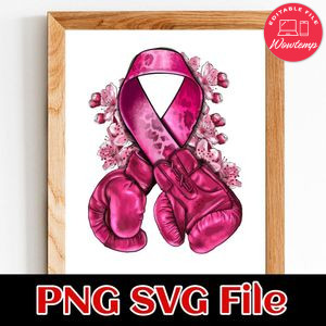 Glove boxing cancer Customer Request PNG file template