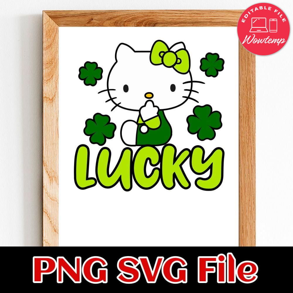 Lucky Hello Kitty PNG SVG file template | Wowtemp