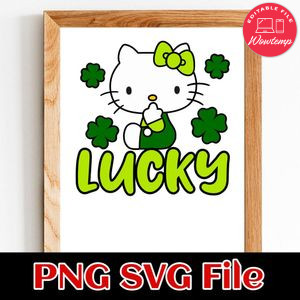 Lucky Hello Kitty PNG SVG file template