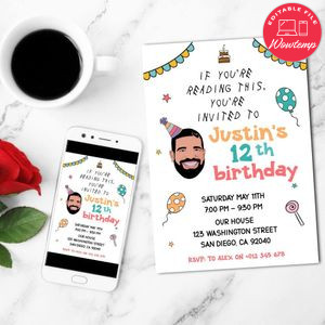 Drake Invitation Template Customizable Instant Download