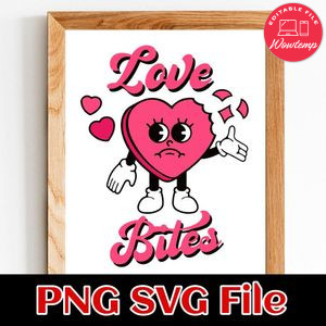 Love Bites Valentines Day PNG SVG file template