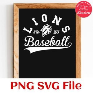 Lions Baseball Team SVG Customizable