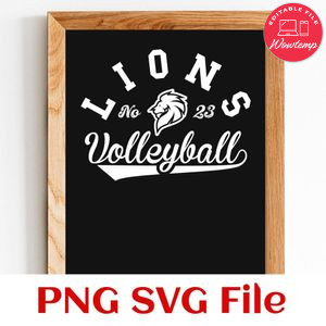 Lions Volleyball Team SVG Customizable