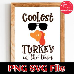 Coolest turkey in the town PNG file template