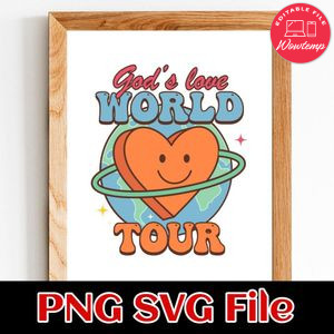 God’s Love World Tour PNG SVG design template