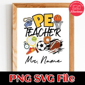 PE Teacher Customer Request PNG file template