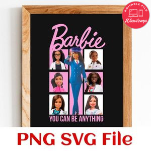 Barbie You Can Be Anything PNG design template