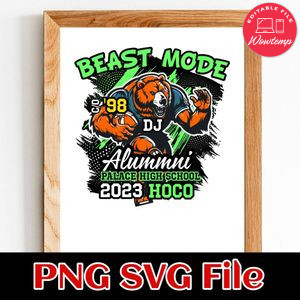 Beast Mode Alumni Palace School PNG design template
