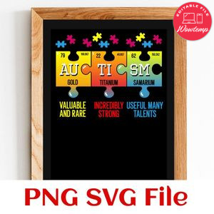 Autism Awareness Puzzle Periodic Customer Request PNG file template