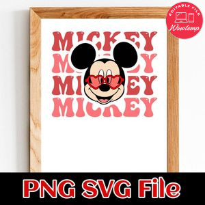 Be my valentines Mickey Mouse PNG SVG file template