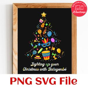 Batucada Merry Christmas PNG design template