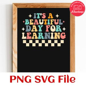 It's Beautiful Day for Learning PNG design template