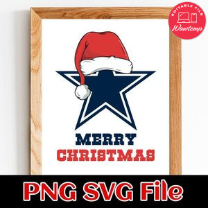 Dallas Cowboy Merry Christmas SVG Customizable Instant Download