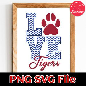 Love tiger SVG PNG design template