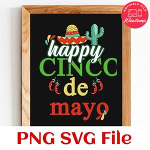 Happy cinco de mayo PNG design template