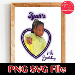Iyah’s 7th Birthday Customer Request PNG file template