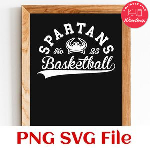 Spartans Basketball Team SVG Customizable