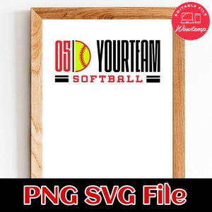 Softball Team Sign SVG design template