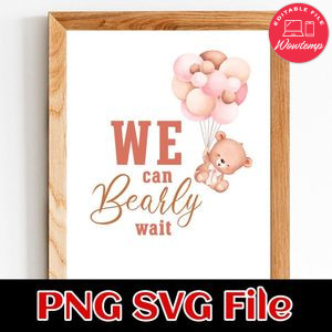 We can bearly wait Customer Request PNG file template