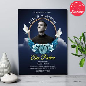 Death anniversary flyer Template Customizable Instant Download