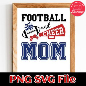 Football Cheer mom PNG design template