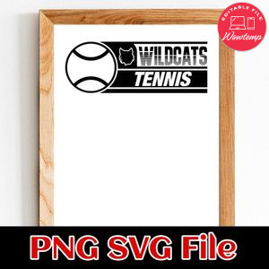 Wildcats Tennis SVG design template