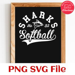 Sharks Softball Team SVG Customizable