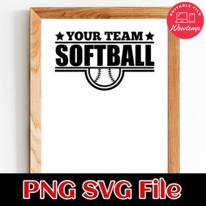 Custom Softball your team name SVG PNG design template