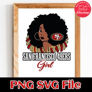 San Francisco 49ers girl PNG SVG file template