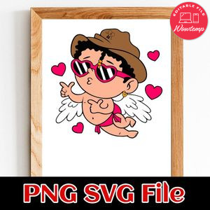 Baby Benito Cupid Valentine's Day PNG SVG file template