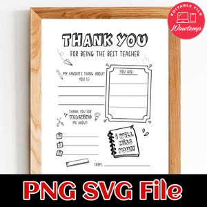 Teacher Appreciation letter design template Customizable Instant Download