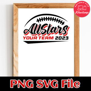 Allstars Custom your team name and year SVG PNG design template