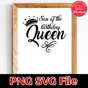 God Daughter of the Birthday Queen SVG PNG Customizable Instant Download