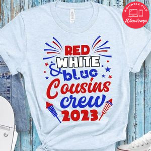Red White And Blue Cousins Crew Shirt