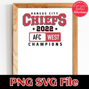 Kansas city chiefs 2022 afc west champions PNG SVG file template