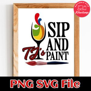 Sip and paint Customer Request PNG file template