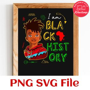 I'm black history Boy PNG SVG file template