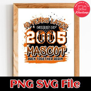 10 Years later 2005 mascot back together again Customer Request PNG file template